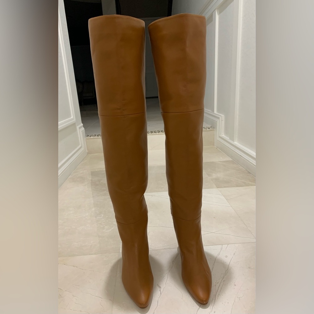 Lafayette 148 New York Lucille Tall Napa Leather Boots Size 38
